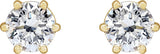14K Gold Natural Diamond Round 6-Prong Stud Earrings - Yellow Gold - view 6