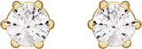 14K Gold Lab-Grown Diamond Round 6-Prong Stud Earrings - Yellow Gold - view 6