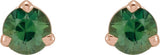 14K Gold Natural Green Sapphire Round 3-Prong Claw Cocktail-Style Stud Earrings - Rose Gold - view 4