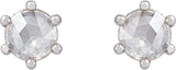 Platinum Natural Diamond Round 6-Prong Rose-Cut Stud Earrings - view 4