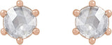 14K Gold Natural Diamond Round 6-Prong Rose-Cut Stud Earrings - Rose Gold - view 4