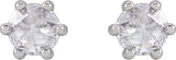 Platinum Natural Diamond Round 6-Prong Rose-Cut Stud Earrings - view 4
