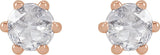 14K Gold Natural Diamond Round 6-Prong Rose-Cut Stud Earrings - Rose Gold - view 4