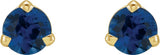 14K Gold Natural Blue Sapphire Round 3-Prong Claw Cocktail-Style Stud Earrings - Yellow Gold - view 4