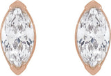 14K Gold Marquise Lab-Grown Diamond Stud Earrings - Rose Gold - view 4