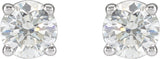 Platinum Natural Diamond Round 4-Prong Stud Earrings – 2.8-6.3mm Stones - view 4