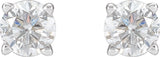 Platinum Natural Diamond Round 4-Prong Stud Earrings – 2.8-6.3mm Stones - view 4