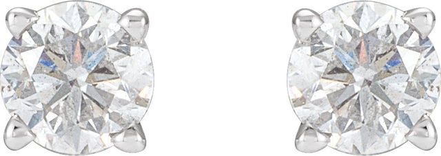 Platinum Natural Diamond Round 4-Prong Stud Earrings – 2.8-6.3mm Stones - view 4