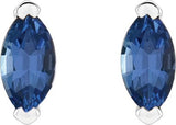 Platinum Marquise Natural Tanzanite Solitaire V-Prong Stud Earrings - view 6