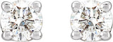 Platinum Natural Diamond Round 4-Prong Stud Earrings – 2.8-6.3mm Stones - view 4