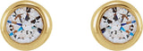 14K Gold Lab-Grown Diamond Round Bezel-Set Stud Earrings – 2.5-4mm Stones - Yellow Gold - view 4