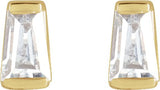 14K Gold Natural Diamond Tapered Baguette Channel-Set Stud Earrings - Yellow Gold - view 6
