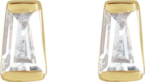 14K Gold Lab-Grown Diamond Tapered Baguette Channel-Set Stud Earrings - Yellow Gold - view 6