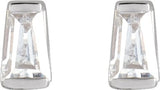 Platinum Natural Diamond Tapered Baguette Channel-Set Stud Earrings - view 6