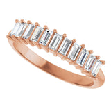 14K Gold Straight Baguette Lab-Grown Diamond Eleven-Stone Anniversary Band – 1/3–5/8 CTW - Rose Gold - view 5