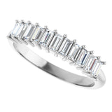 Platinum Straight Baguette Natural Diamond Eleven-Stone Anniversary Band – 1/2–3/4 CTW - view 5