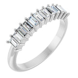 Platinum Straight Baguette Natural Diamond Eleven-Stone Anniversary Band – 1/2–3/4 CTW