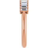 14K Gold Straight Baguette Lab-Grown Diamond Eleven-Stone Anniversary Band – 1/3–5/8 CTW - Rose Gold - view 4
