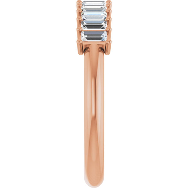 14K Gold Straight Baguette Lab-Grown Diamond Eleven-Stone Anniversary Band – 1/3–5/8 CTW - Rose Gold - view 4
