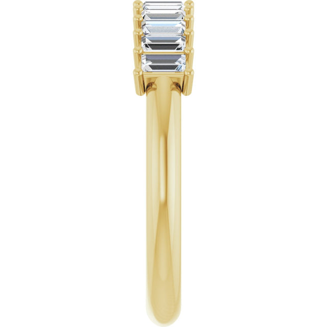 14K Gold Straight Baguette Lab-Grown Diamond Eleven-Stone Anniversary Band – 1/3–5/8 CTW - Yellow Gold - view 4