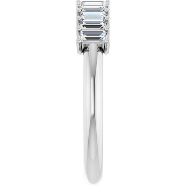 Platinum Straight Baguette Natural Diamond Eleven-Stone Anniversary Band – 1/2–3/4 CTW - view 3