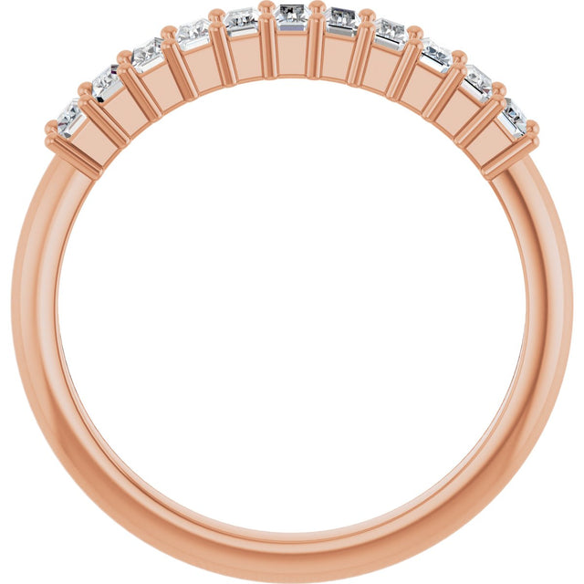 14K Gold Straight Baguette Lab-Grown Diamond Eleven-Stone Anniversary Band – 1/3–5/8 CTW - Rose Gold - view 2