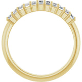 14K Gold Straight Baguette Natural Diamond Eleven-Stone Anniversary Band – 1/2–3/4 CTW - Yellow Gold - view 2