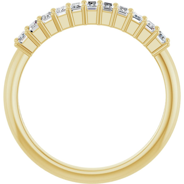 14K Gold Straight Baguette Lab-Grown Diamond Eleven-Stone Anniversary Band – 1/3–5/8 CTW - Yellow Gold - view 2