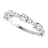 14K Gold Round Natural Diamond Anniversary Band – 5/8 CTW - White Gold - view 5
