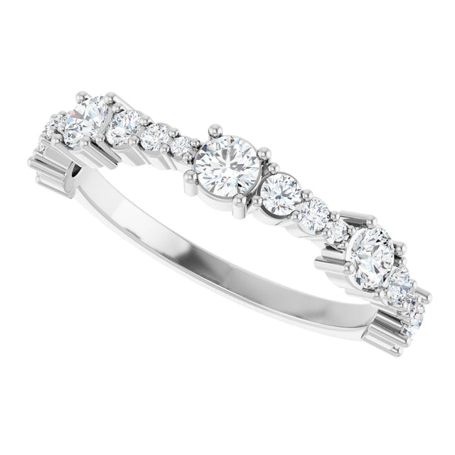 Platinum Round Natural Diamond Anniversary Band – 5/8 CTW - view 5