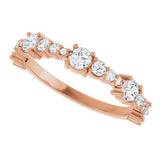 14K Gold Round Natural Diamond Anniversary Band – 5/8 CTW - Rose Gold - view 5