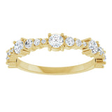 14K Gold Round Natural Diamond Anniversary Band – 5/8 CTW - Yellow Gold - view 3