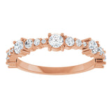 14K Gold Round Natural Diamond Anniversary Band – 5/8 CTW - Rose Gold - view 3