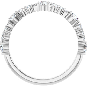 Platinum Round Natural Diamond Anniversary Band – 5/8 CTW