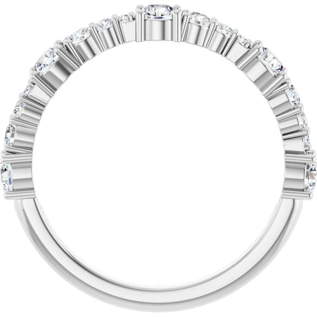 Platinum Round Natural Diamond Anniversary Band – 5/8 CTW