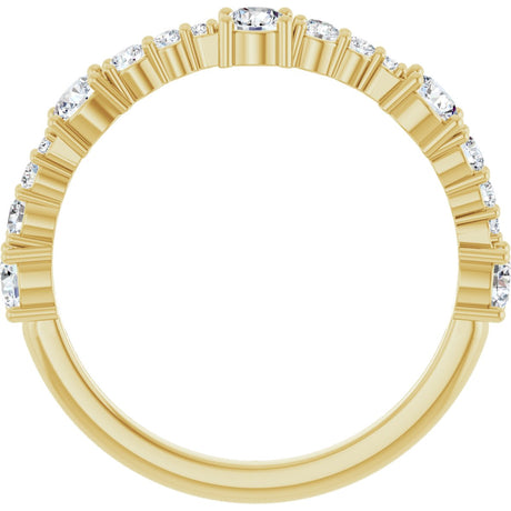 14K Gold Round Natural Diamond Anniversary Band – 5/8 CTW - Yellow Gold