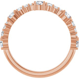 14K Gold Round Natural Diamond Anniversary Band – 5/8 CTW - Rose Gold - view 2