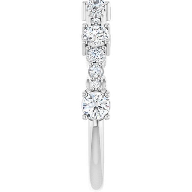Platinum Round Natural Diamond Anniversary Band – 5/8 CTW - view 4