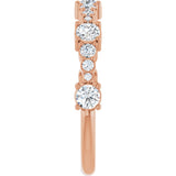 14K Gold Round Natural Diamond Anniversary Band – 5/8 CTW - Rose Gold - view 4