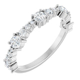 14K Gold Round Natural Diamond Anniversary Band – 5/8 CTW - White Gold
