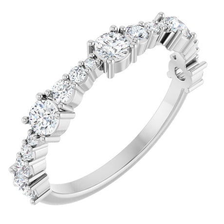 Platinum Round Natural Diamond Anniversary Band – 5/8 CTW - view 2