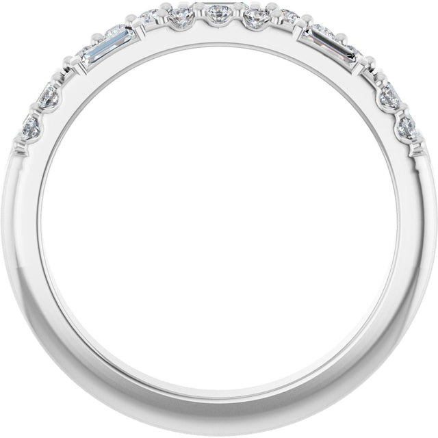 Platinum Straight Baguette Natural Diamond Anniversary Band – 1/3 CTW - view 2