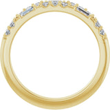 14K Gold Straight Baguette Natural Diamond Anniversary Band – 1/3 CTW - Yellow Gold - view 2