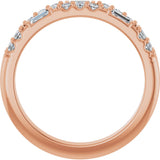 14K Gold Straight Baguette Natural Diamond Anniversary Band – 1/3 CTW - Rose Gold - view 2