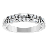 Platinum Straight Baguette Natural Diamond Anniversary Band – 1/3 CTW - view 3