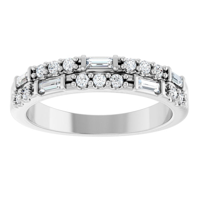 Platinum Straight Baguette Natural Diamond Anniversary Band – 1/3 CTW - view 3