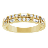 14K Gold Straight Baguette Natural Diamond Anniversary Band – 1/3 CTW - Yellow Gold - view 3