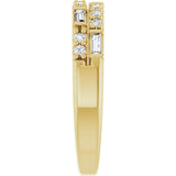 14K Gold Straight Baguette Natural Diamond Anniversary Band – 1/3 CTW - Yellow Gold - view 4