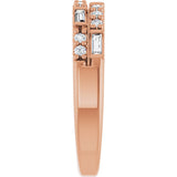 14K Gold Straight Baguette Natural Diamond Anniversary Band – 1/3 CTW - Rose Gold - view 4