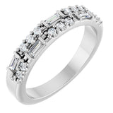 14K Gold Straight Baguette Natural Diamond Anniversary Band – 1/3 CTW - White Gold